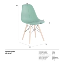 Kit 9 Cadeiras de jantar Charles Eames Eiffel DSW em Polipropileno - Verde escuro