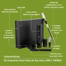 Kit Acessórios para Vinho de Aço Inoxidável e ABS Avera