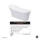 Kit Banheira de Imersão Acrílico 165 cm Azurita e Misturador de Piso Monocomando - Branco e Dourado Rose