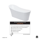Kit Banheira de Imersão Acrílico 165 cm Azurita e Misturador de Piso Monocomando - Branco e Prata Cromado
