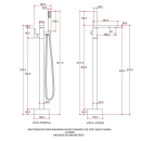 Kit Banheira de Imersão Acrílico 165 cm Azurita e Misturador de Piso Monocomando - Branco e Prata Cromado