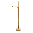 Kit Banheira de Imersão Acrílico 170 cm Rubi e Misturador de Piso Monocomando - Branco e Dourado