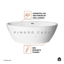 Kit Banheira de Imersão Acrílico 170 cm Rubi e Misturador de Piso Monocomando - Branco e Dourado Rose
