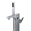 Kit Banheira de Imersão Acrílico 170 cm Rubi e Misturador de Piso Monocomando - Branco e Prata Cromado