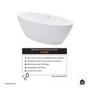 Kit Banheira de Imersão Acrílico 170 cm Rubi e Misturador de Piso Monocomando - Branco e Preto