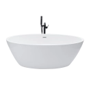 Kit Banheira de Imersão Acrílico 170 cm Rubi e Misturador de Piso Monocomando - Branco e Preto