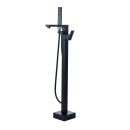 Kit Banheira de Imersão Acrílico 170 cm Rubi e Misturador de Piso Monocomando - Branco e Preto