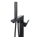 Kit Banheira de Imersão Acrílico 170 cm Rubi e Misturador de Piso Monocomando - Branco e Preto