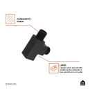 Kit Chuveiro Autolimpante Redondo de Parede Longo Mauá com Desviador Mundaú e Ducha Manual Piraju Pingoo.casa - Preto Fosco