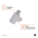 Kit Chuveiro Autolimpante Redondo de Parede Mauá com Desviador Mundaú e Ducha Manual Jaci Pingoo.casa - Prata