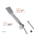 Kit Chuveiro Autolimpante Redondo de Parede Mauá com Desviador Mundaú e Ducha Manual Jaci Pingoo.casa - Prata