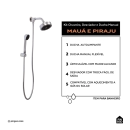 Kit Chuveiro Autolimpante Redondo de Parede Mauá com Desviador Mundaú e Ducha Manual Piraju Pingoo.casa - Prata