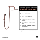 Kit Chuveiro Redondo Curuá 30cm com Desviador Mundaú e Ducha Manual Piraju Pingoo.casa -  Dourado Rose