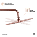 Kit Chuveiro Redondo Curuá 30cm com Desviador Mundaú e Ducha Manual Piraju Pingoo.casa -  Dourado Rose