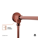 Kit Chuveiro Redondo Curuá 30cm com Desviador Mundaú e Ducha Manual Piraju Pingoo.casa -  Dourado Rose