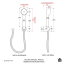 Kit Chuveiro Redondo Curuá 30cm com Desviador Mundaú e Ducha Manual Piraju Pingoo.casa -  Dourado Rose