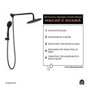 Kit Chuveiro Redondo de Parede Macaé com Desviador Mundaú e Ducha Manual Guará Pingoo.casa - Preto