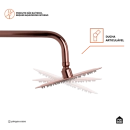 Kit Chuveiro Redondo Curuá 20cm com Desviador Mundaú e Ducha Manual Piraju Pingoo.casa - Dourado Rose