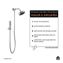 Kit Chuveiro Autolimpante Redondo de Parede Mauá com Desviador Mundaú e Ducha Manual Aruanã Pingoo.casa - Prata 