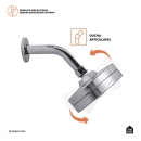 Kit Chuveiro Autolimpante Redondo de Parede Mauá com Desviador Mundaú e Ducha Manual Aruanã Pingoo.casa - Prata 