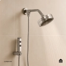 Kit Chuveiro Autolimpante Redondo de Parede Mauá com Desviador Mundaú e Ducha Manual Aruanã Pingoo.casa - Prata 