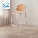 Kit com 2 Banquetas altas para bancada Mumbai com assento anatômico 78 cm – Branco