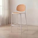 Kit com 2 Banquetas altas para bancada Mumbai com assento anatômico 78 cm – Branco