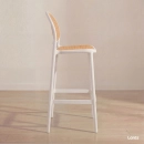 Kit com 2 Banquetas altas para bancada Mumbai com assento anatômico 78 cm – Branco