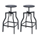 Kit com 2 Banquetas giratórias industriais Turner - Preto