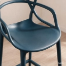 Kit com 2 Banquetas Médias Master Allegra em Polipropileno para Bancada 66 cm - Azul petróleo