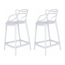 Kit com 2 Banquetas Médias Master Allegra em Polipropileno para Bancada 66 cm - Branco