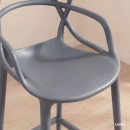 Kit com 2 Banquetas Médias Master Allegra em Polipropileno para Bancada 66 cm - Cinza Escuro