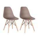 Kit com 2 Cadeiras Charles Eames Eiffel DSW com pés de madeira clara - Fendi