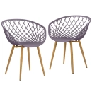 Kit com 2 Cadeiras Clarice Nest com Design Moderno para Cozinha e Sala de Jantar - Cinza névoa
