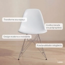 Kit com 2 Cadeiras de jantar Charles Eames Eiffel DKR em Polipropileno - Cinza claro