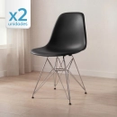 Kit com 2 Cadeiras de jantar Charles Eames Eiffel DKR em Polipropileno - Preto