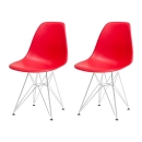 Kit com 2 Cadeiras de jantar Charles Eames Eiffel DKR em Polipropileno - Vermelho