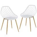 Kit com 2 Cadeiras de jantar Clarice Cloe com design contemporâneo - Branco