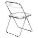 Kit com 2 Cadeiras de jantar design dobrável cristal acrílico transparente Italia