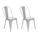 Kit com 2 Cadeiras de jantar Iron Tolix com design industrial - Prata