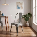 Kit com 2 Cadeiras de jantar Iron Tolix com design industrial - Prata