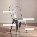 Kit com 2 Cadeiras de jantar Iron Tolix com design industrial - Prata
