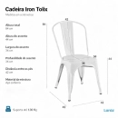 Kit com 2 Cadeiras de jantar Iron Tolix com design industrial - Prata