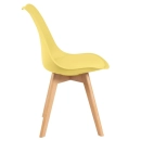Kit com 2 Cadeiras de jantar Leda com assento estofado e design moderno - Amarelo