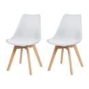 Kit com 2 Cadeiras de jantar Leda com assento estofado e design moderno - Branco