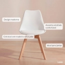 Kit com 2 Cadeiras de jantar Leda com assento estofado e design moderno - Branco