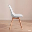 Kit com 2 Cadeiras de jantar Leda com assento estofado e design moderno - Branco