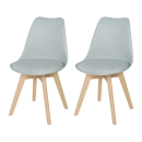 Kit com 2 Cadeiras de jantar Leda com assento estofado e design moderno - Cinza claro