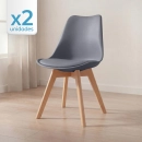 Kit com 2 Cadeiras de jantar Leda com assento estofado e design moderno - Fendi