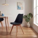 Kit com 2 Cadeiras de jantar Leda com assento estofado e design moderno - Preto